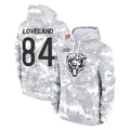 C.Bears #84 Colston Loveland Player Arctic Camo Salute to Service Pullover Hoodies Limited Hdoa Stitched Jerseys