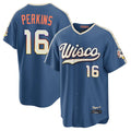 M.Brewers #16 Blake Perkins Player Blue 2026 City Connect Home Game Hdoa Stitched Jerseys
