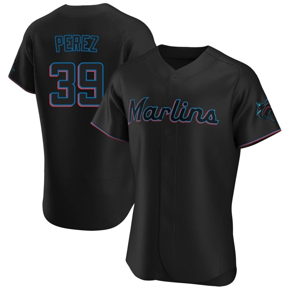 M.Marlins #39 Eury Perez Player Black Home Limited Elite Hdoa Stitched Jerseys