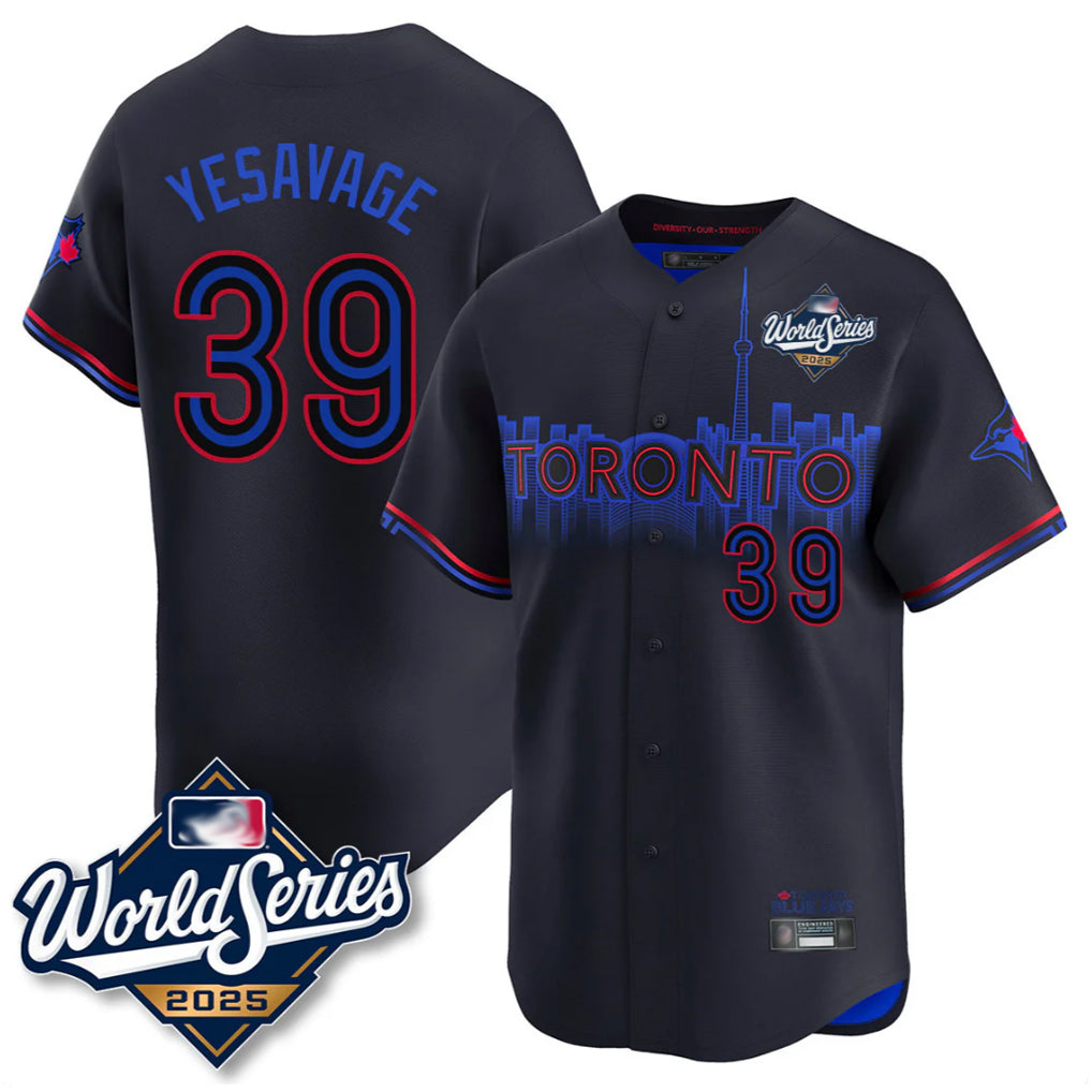 T.Blue Jays #39 Trey Yesavage Player Black 2025 World Series City Connect Hdoa Stitched Jerseys