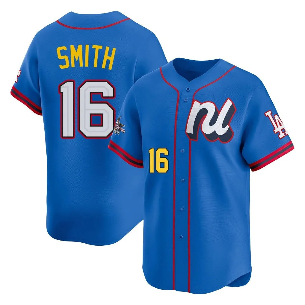 LA.Dodgers #16 Will Smith Player Blue All-Star Limited Home Hdoa Stitched Jerseys