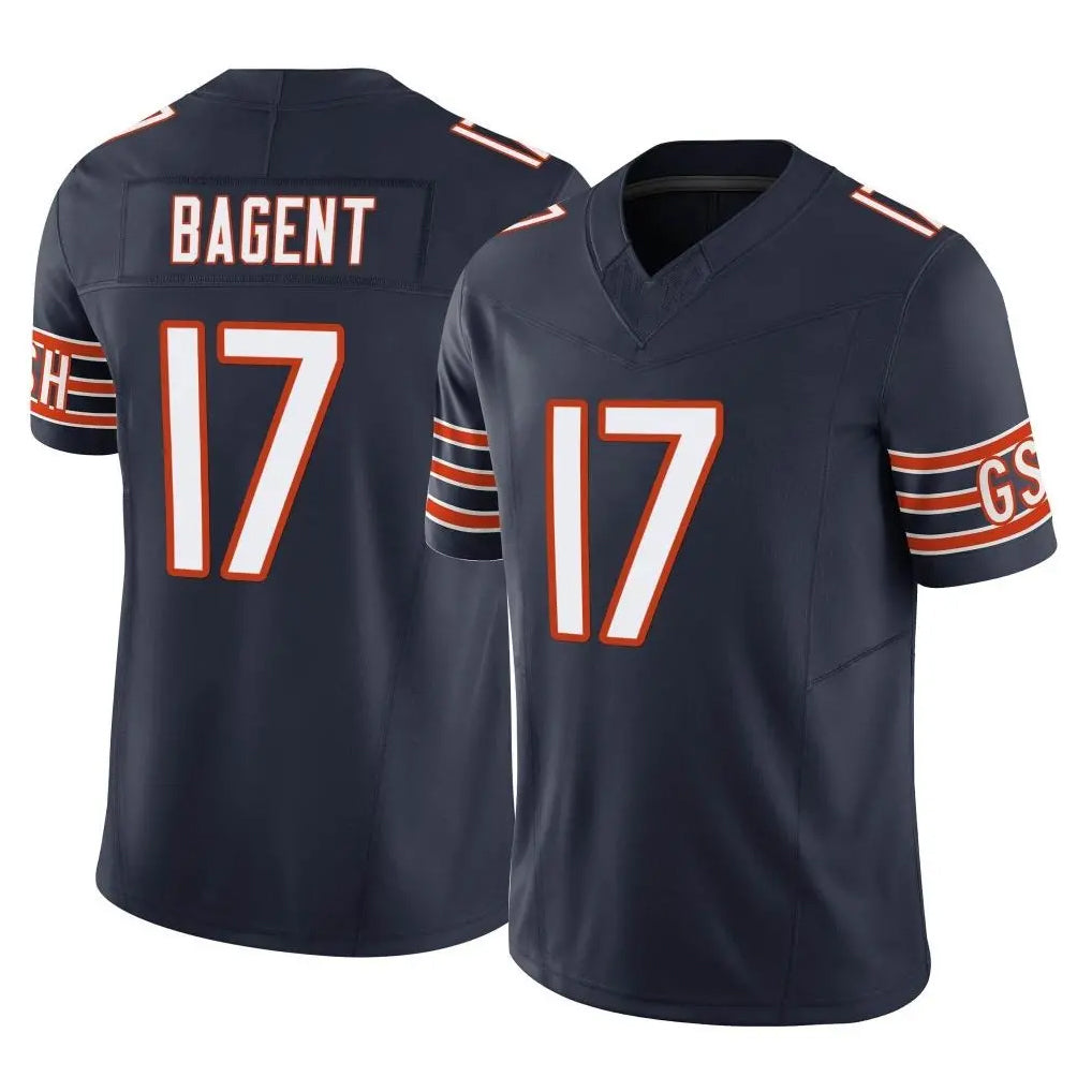 C.Bears #17 Tyson Bagent Player Navy Vapor F.U.S.E. Limited Home Game Hdoa Stitched Jerseys