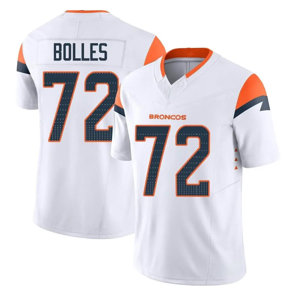 D.Broncos #72 Garett Bolles Player White Limited Vapor F.U.S.E. Home Game Hdoa Stitched Jerseys