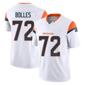 D.Broncos #72 Garett Bolles Player White Limited Vapor F.U.S.E. Home Game Hdoa Stitched Jerseys