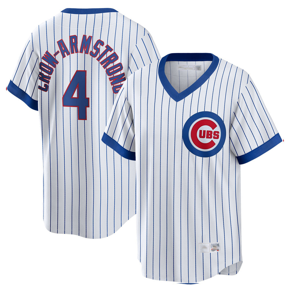C.Cubs #4 Pete Crow-Armstrong Player White T-shirt Cooperstown Collection Limited Hdoa Stitched Jerseys