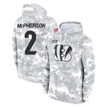 C.Bengals #2 Evan McPherson Player Arctic Camo Salute to Service Pullover Hoodie Limited Hdoa Stitched Jerseys