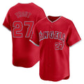 LA.Angels #27 Mike Trout Player Red Home Limited Hdoa Stitched Jerseys