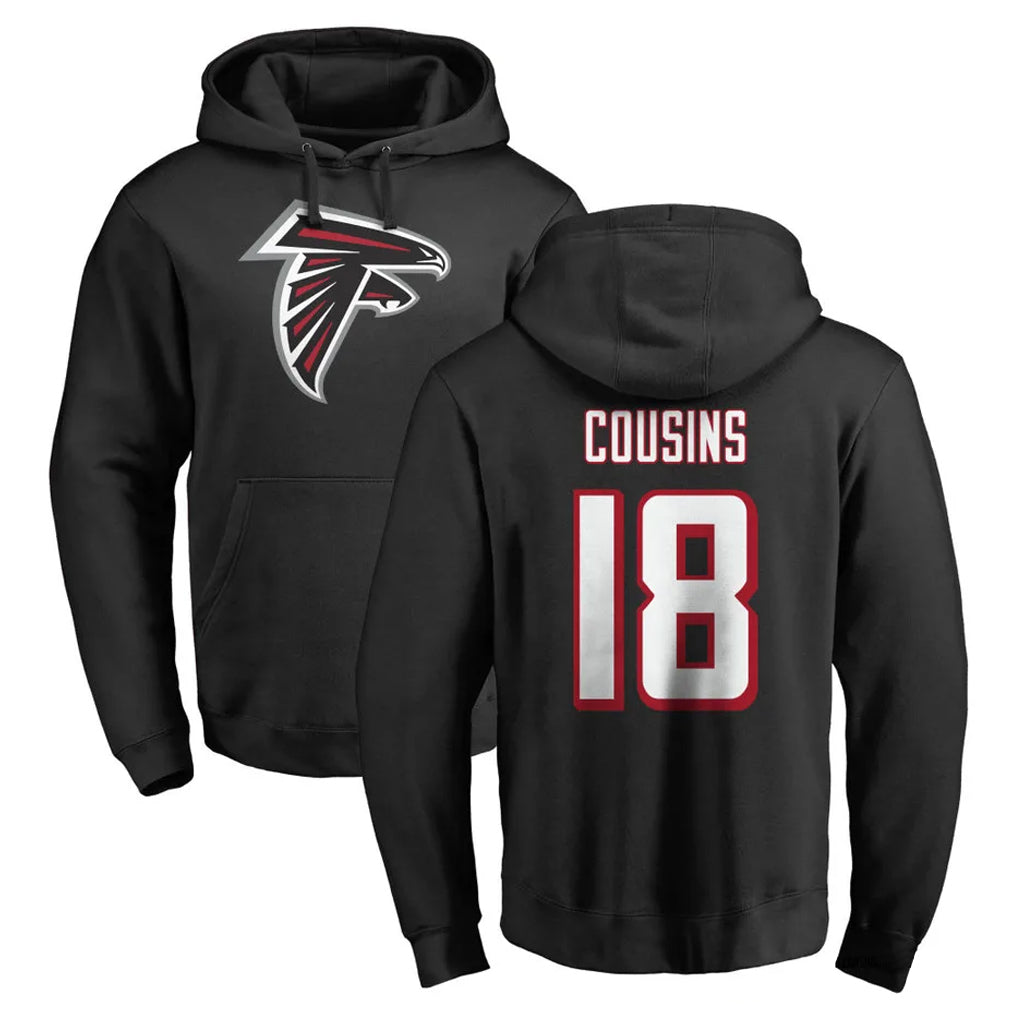 A.Falcons #18 Kirk Cousins Player Black Salute to Service Hoodies Hdoa Stitched Jerseys
