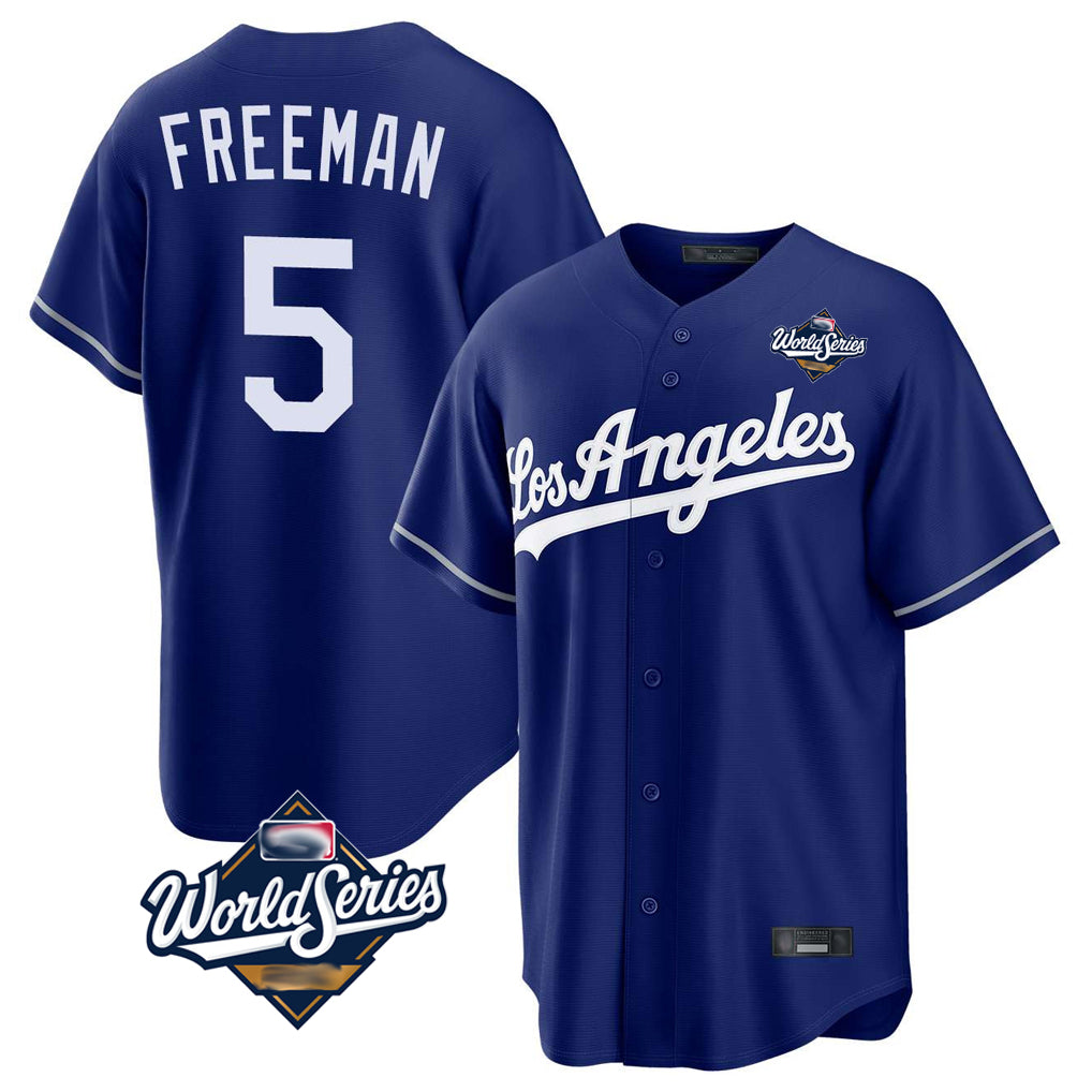 LA.Dodgers #5 Freddie Freeman Player Royal World Series Game Hdoa Stitched Jerseys