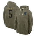 C.Panthers #5 Jaelan Phillips Player Olive Salute to Service Hoodies Game Hdoa Stitched Jerseys