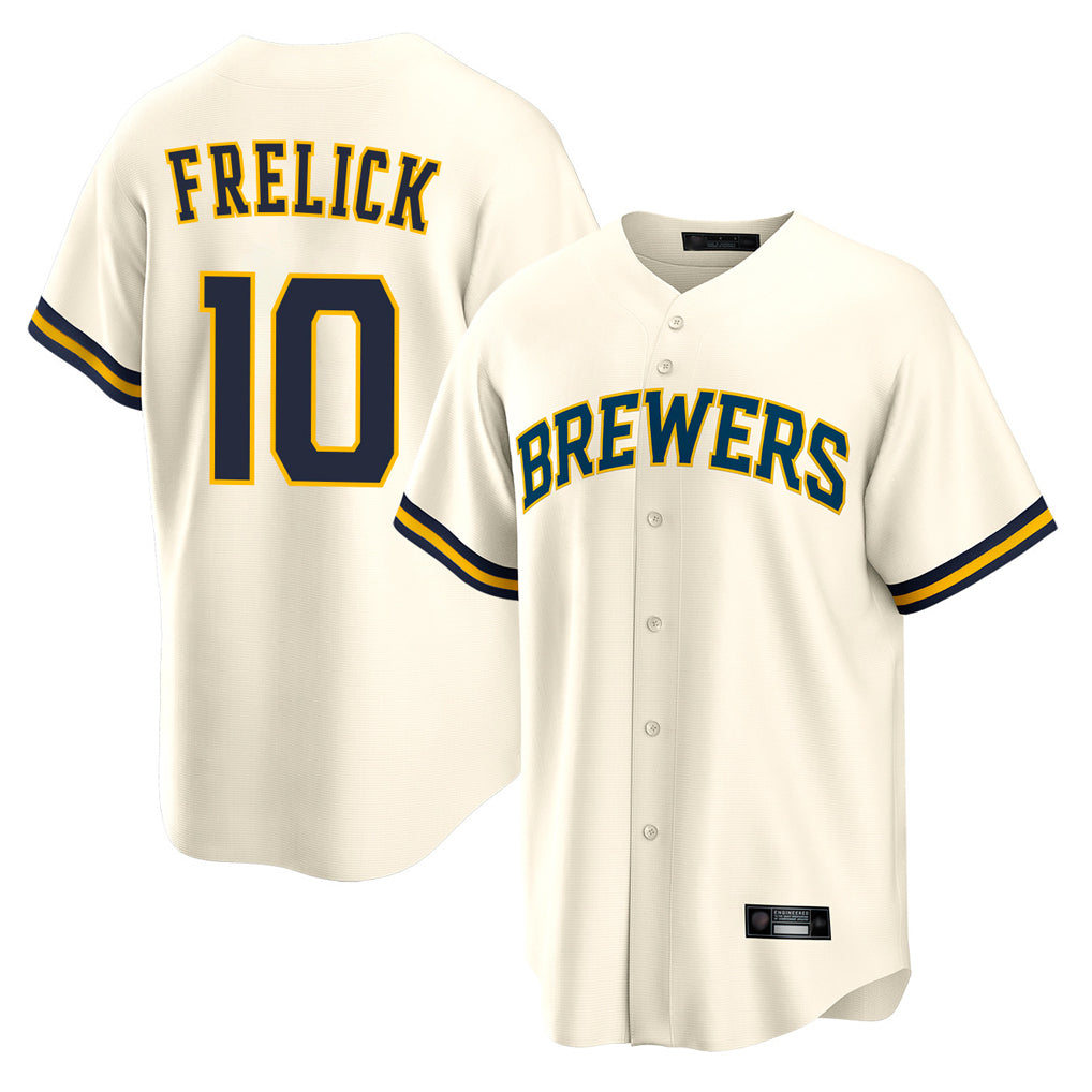 M.Brewers #10 Sal Frelick Player Cream Home Game Hdoa Stitched Jerseys