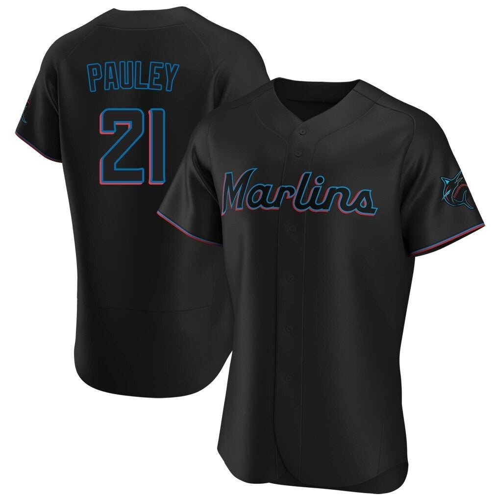 M.Marlins #21 Graham Pauley Player Black Home Limited Elite Hdoa Stitched Jerseys