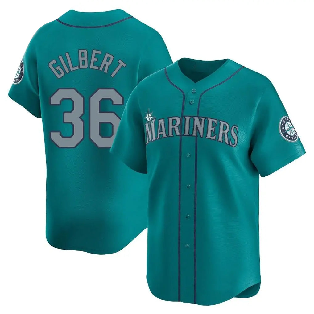 S.Mariners #36 Logan Gilbert Player Teal Home Limited Hdoa Stitched Jerseys