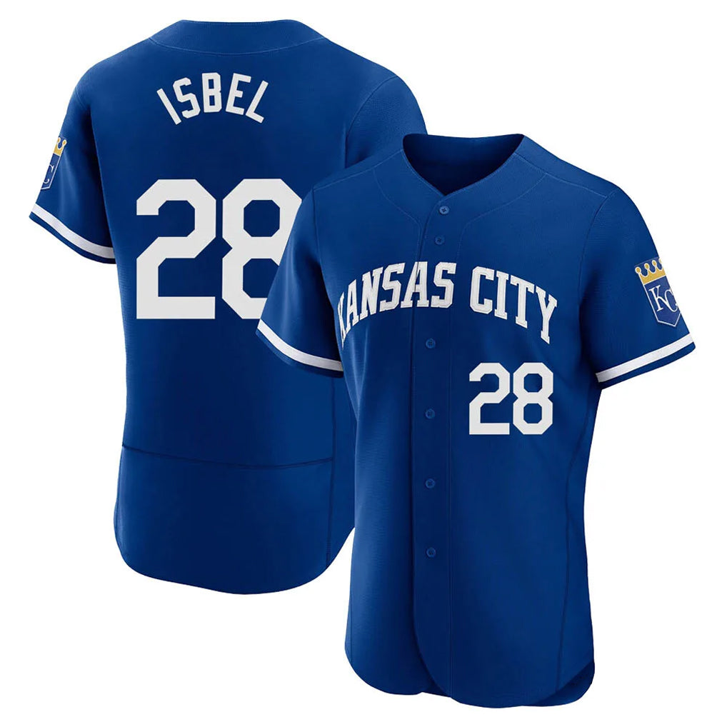 KC.Royals #28 Kyle Isbel Player Royal City Connect Limited Elite Home Game Hdoa Stitched Jerseys