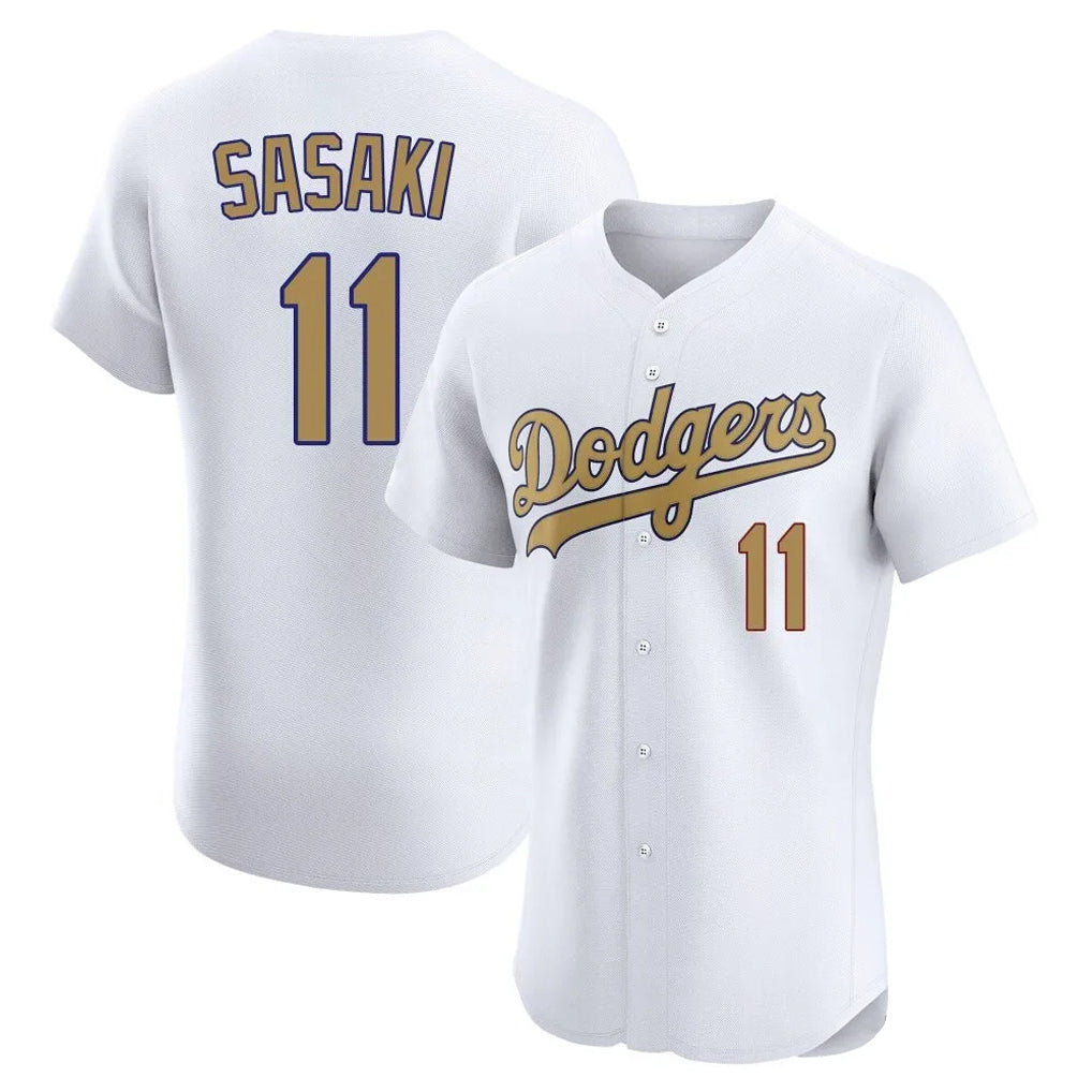 LA.Dodgers #11 Roki Sasaki Player Gold Limited Elite Home Hdoa Stitched Jerseys