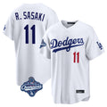 LA.Dodgers #11 Roki Sasaki Player White World Series Meet Home Game Hdoa Stitched Jerseys