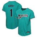 M.Marlins #1 Connor Norby Player Teal  Home Game Hdoa Stitched Jerseys