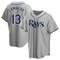 T.Bay Rays #13 Junior Caminero Player Gray Home Game Hdoa Stitched Jerseys