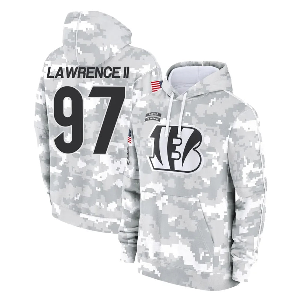 C.Bengals #97 Dexter Lawrence II Player Arctic Camo Salute to Service Pullover Hoodie Limited Hdoa Stitched Jerseys