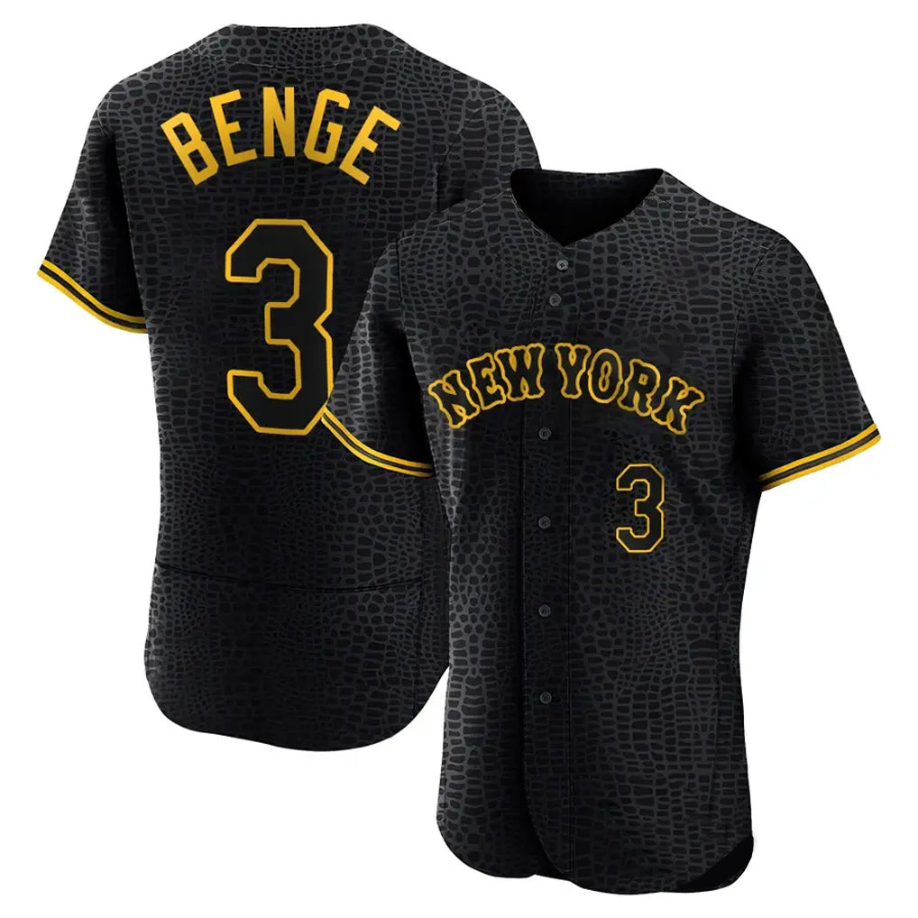 NY.Mets #3 Carson Benge Player Black Snake Skin City Home Limited Elite Hdoa Stitched Jerseys