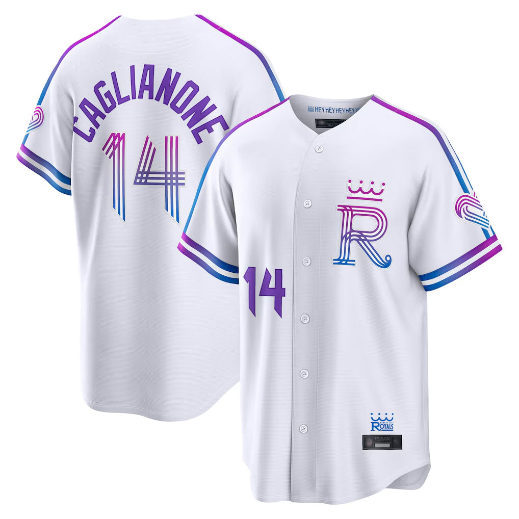 KC.Royals #14 Jac Caglianone Player White 2026 City Connect Limited Home Hdoa Stitched Jerseys