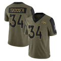 D.Broncos #34 JL Skinner Player Olive Salute To Service Limited Game Hdoa Stitched Jerseys