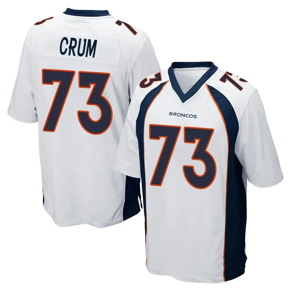 D.Broncos #73 Frank Crum Player White Game Hdoa Stitched Jerseys