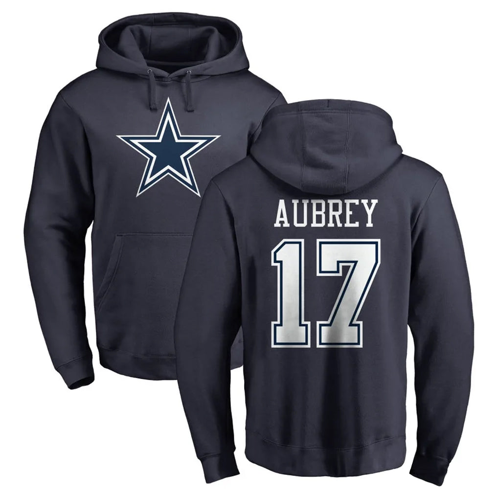 D.Cowboys #17 Brandon Aubrey Player Navy Pullover Hoodies Limited Hdoa Stitched Jerseys