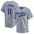 LA.Dodgers #11 Roki Sasaki Player Gray Game Limited Home Hdoa Stitched Jerseys