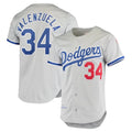 LA.Dodgers #34 Fernando Valenzuela Player Gray Throwback 1981 Hdoa Stitched Jerseys