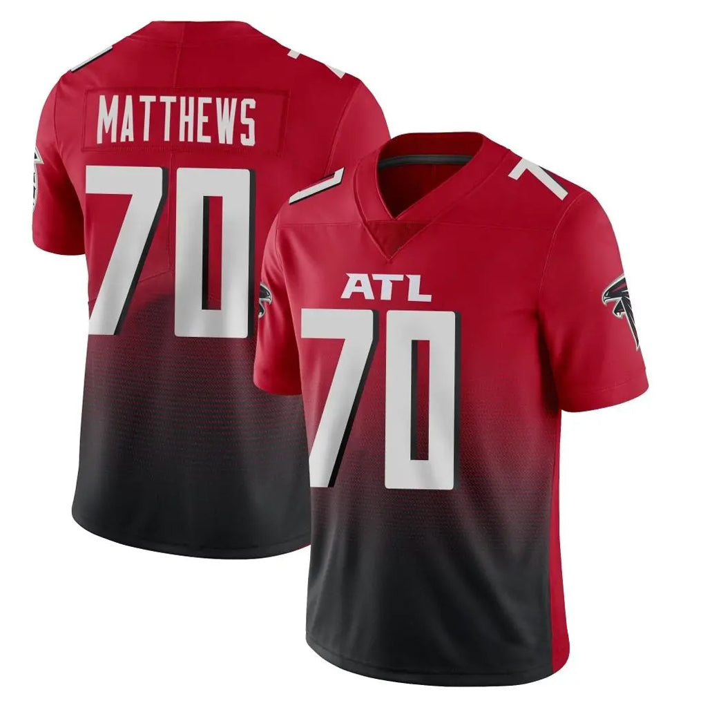A.Falcons #70 Jake Matthews Player Red Vapor Untouchable Limited Home Game Hdoa Stitched Jerseys