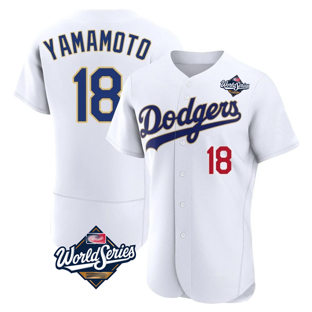 LA.Dodgers #18 Yoshinobu Yamamoto Player Gold White World Series 2026 Collection Stadium Limited Elite Hdoa Stitched Jerseys
