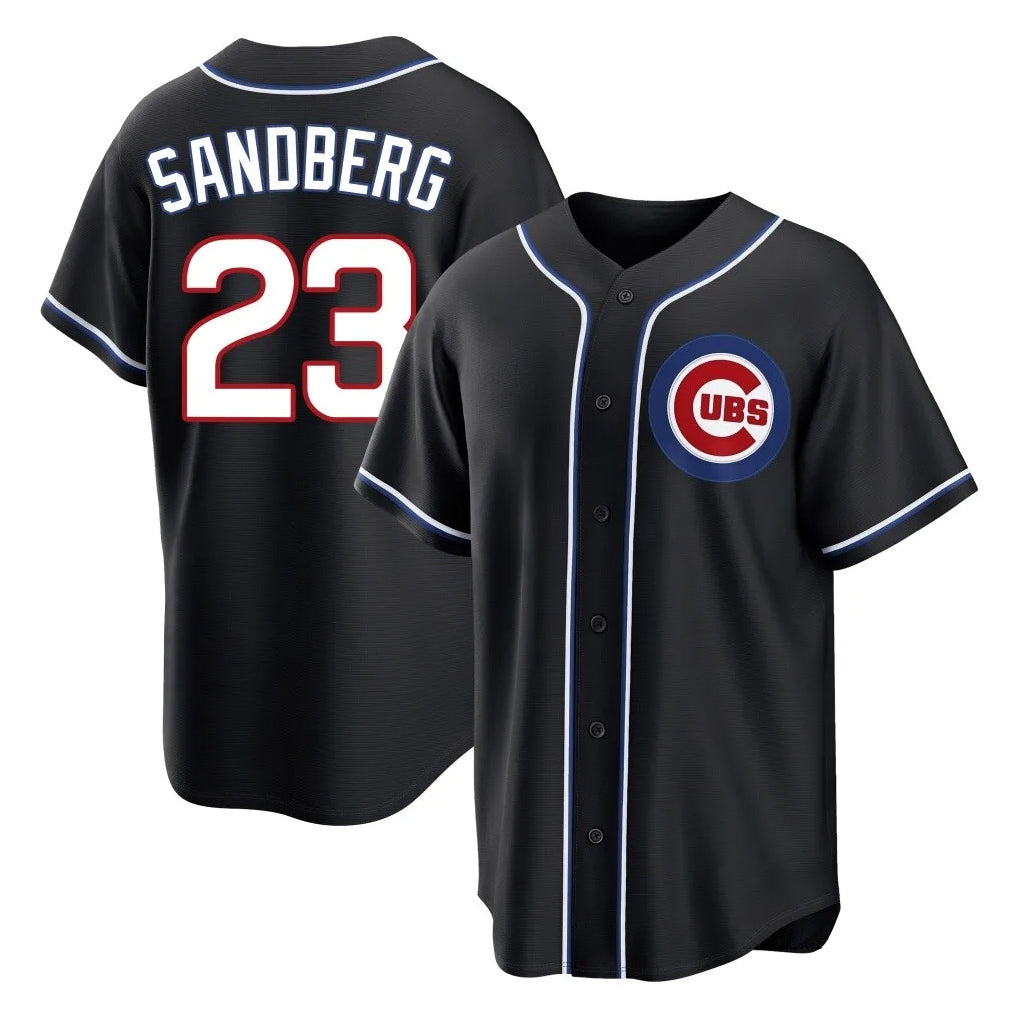 C.Cubs #23 Ryne Sandberg Player Black Fashion Out Game Hdoa Stitched Jerseys