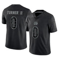 C.Bengals #0 DJ Turner II Player Black Reflective Limited Game Hdoa Stitched Jerseys