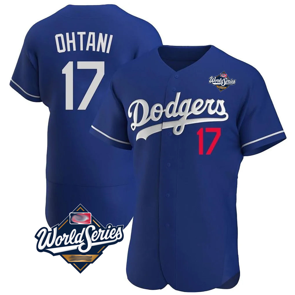 LA.Dodgers #17 Shohei Ohtani Player Royal World Series Limited Elite Home Hdoa Stitched Jerseys