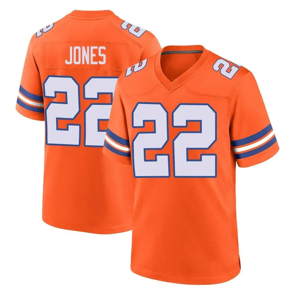 D.Broncos #22 Brandon Jones Player Orange Alternate Collection Throwback Game Hdoa Stitched Jerseys