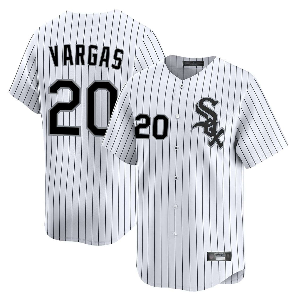 C.White Sox #20 Miguel Vargas Player White Stripe Limited Home Hdoa Stitched Jerseys