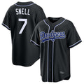 LA.Dodgers #7 Blake Snell Player Black Carbon Limited Home Hdoa Stitched Jerseys
