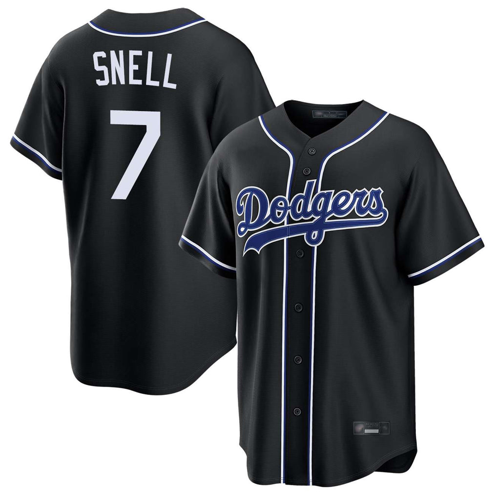 LA.Dodgers #7 Blake Snell Player Black Carbon Limited Home Hdoa Stitched Jerseys