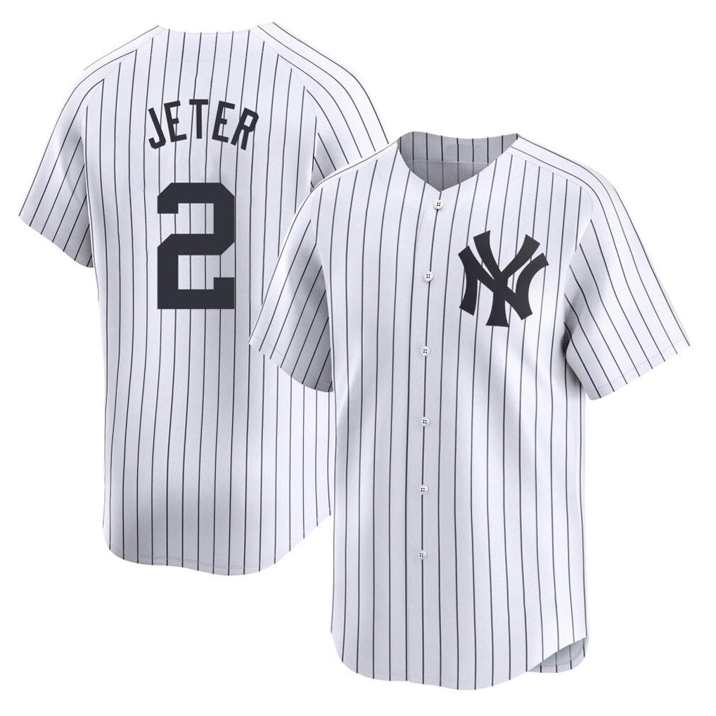 NY.Yankees #2 Derek Jeter Player White Limited Home Hdoa Stitched Jerseys