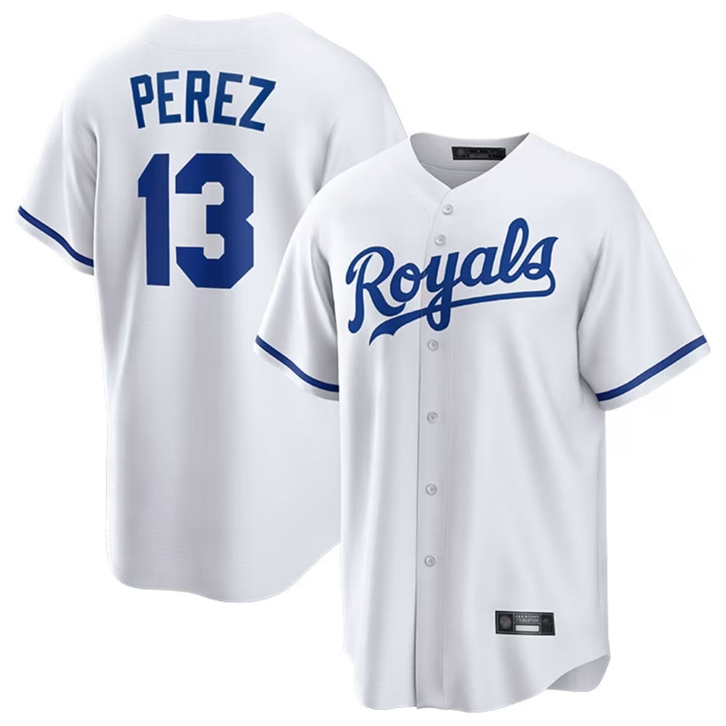 KC.Royals #13 Salvador Perez Player White Home Game Hdoa Stitched Jerseys