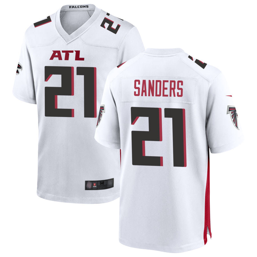 A.Falcons #21 Deion Sanders Player White Home Game Hdoa Stitched Jerseys