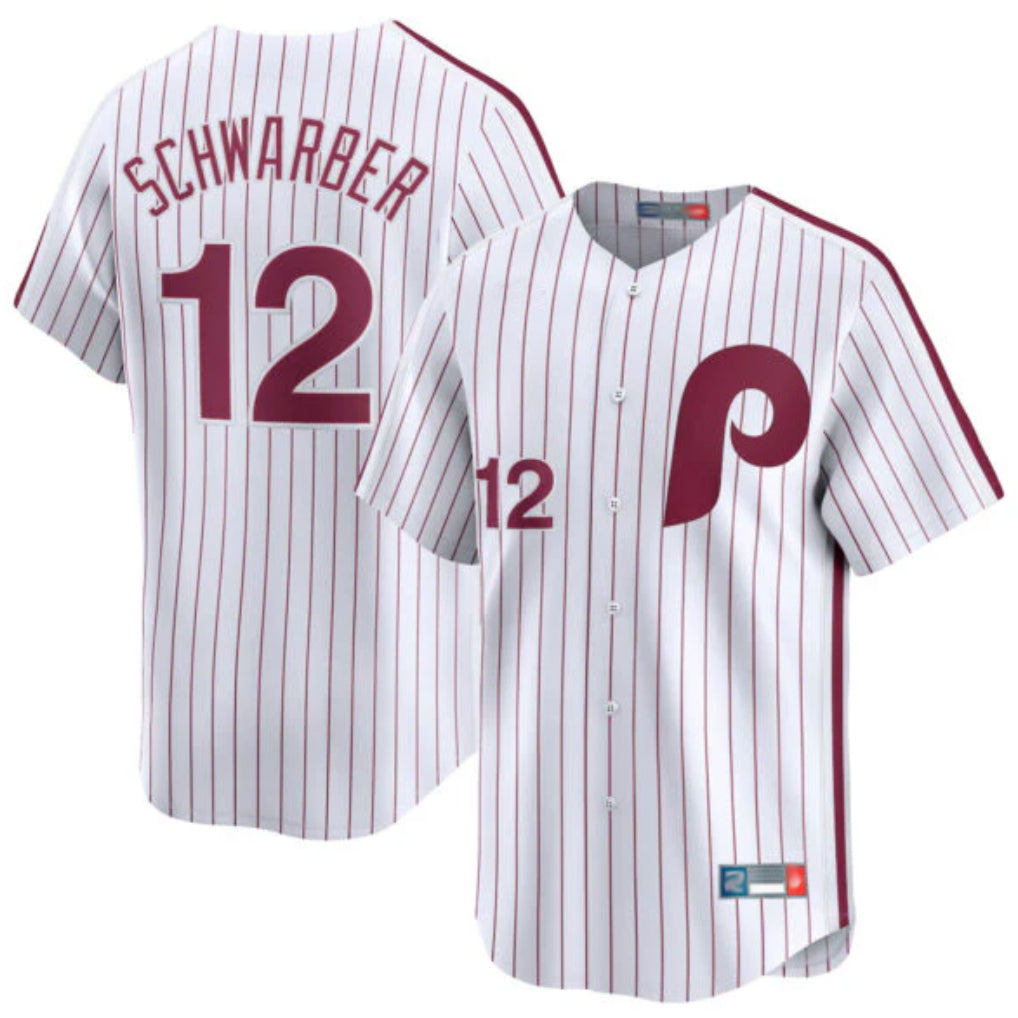 P.Phillies #12 Kyle Schwarber Player White Cooperstown Collection Limited Home Hdoa Stitched Jerseys