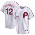 P.Phillies #12 Kyle Schwarber Player White Cooperstown Collection Limited Home Hdoa Stitched Jerseys