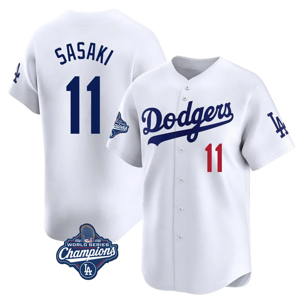 LA.Dodgers #11 Roki Sasaki Player White World Series Meet Limited Home Hdoa Stitched Jerseys