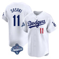 LA.Dodgers #11 Roki Sasaki Player White World Series Meet Limited Home Hdoa Stitched Jerseys