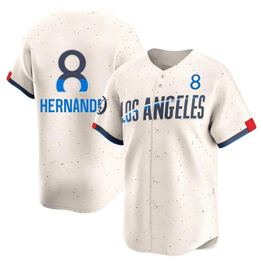 LA.Dodgers #8 Enrique Hern¨¢ndez Player Cream City Connect Limited Home Hdoa Stitched Jerseys
