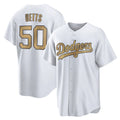 LA.Dodgers #50 Mookie Betts Player Gold Collection Limited Home Hdoa Stitched Jerseys