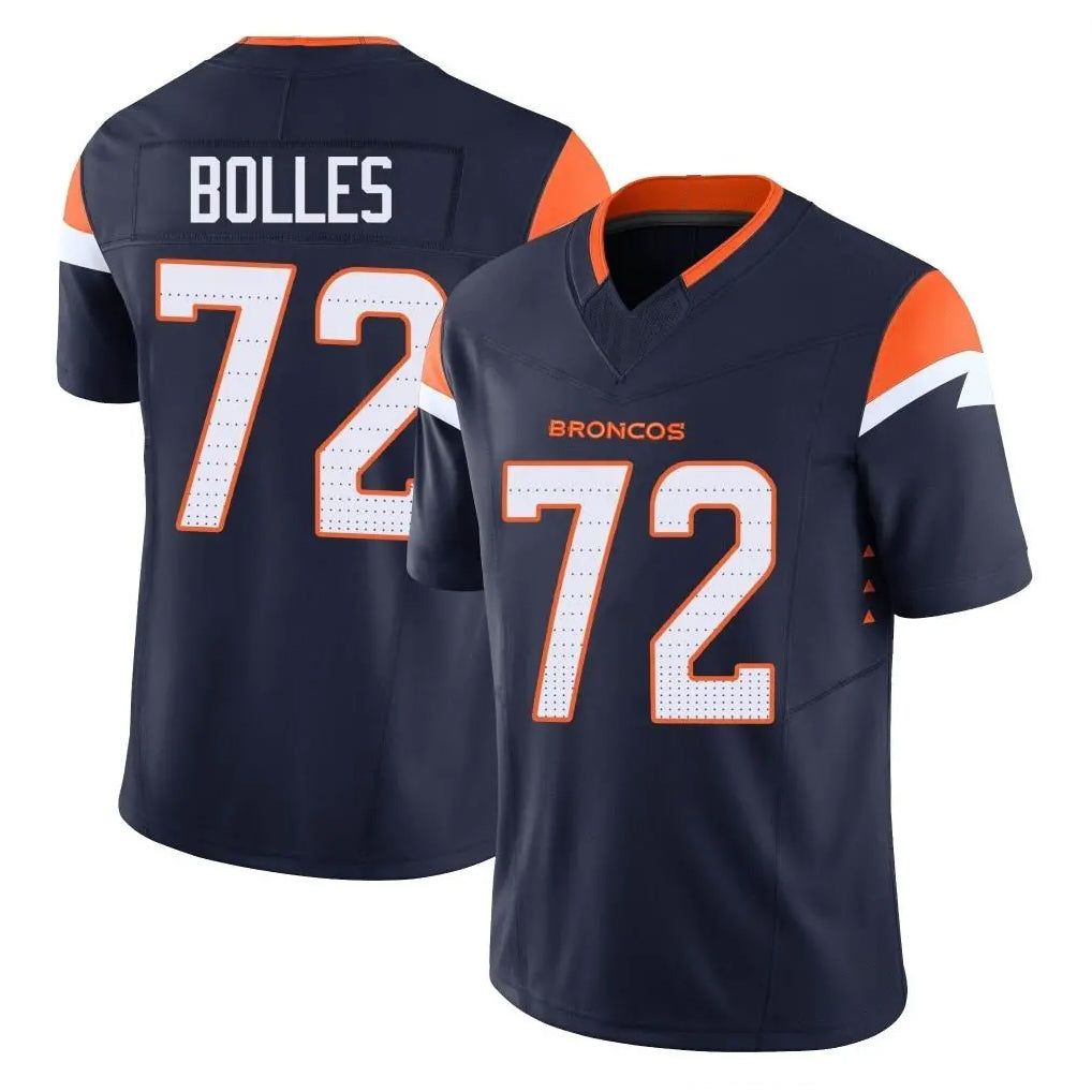 D.Broncos #72 Garett Bolles Player Navy Limited Vapor F.U.S.E. Home Game Hdoa Stitched Jerseys