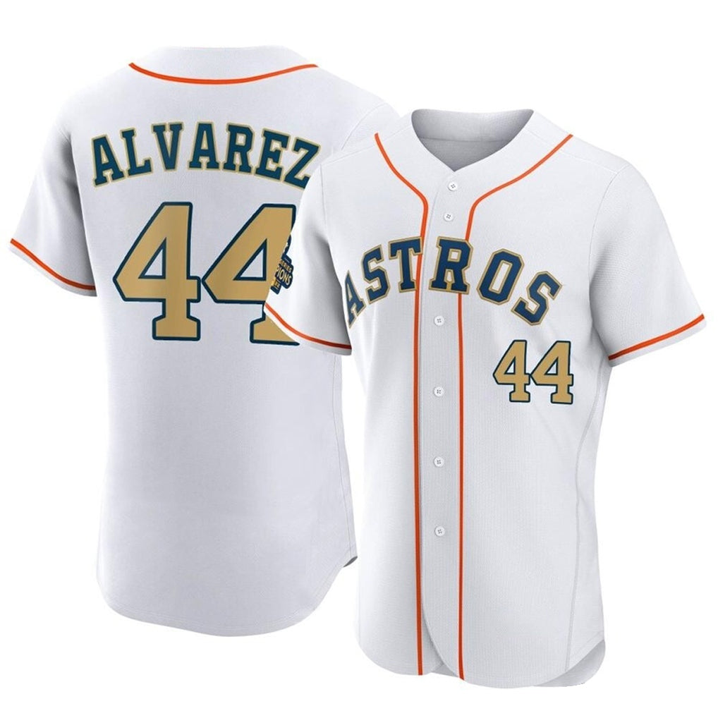 H.Astros #44 Yordan Alvarez Player Gold Collection Limited Elite Home Hdoa Stitched Jerseys
